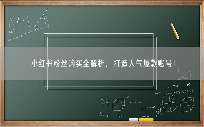 小红书粉丝购买全解析，打造人气爆款账号！